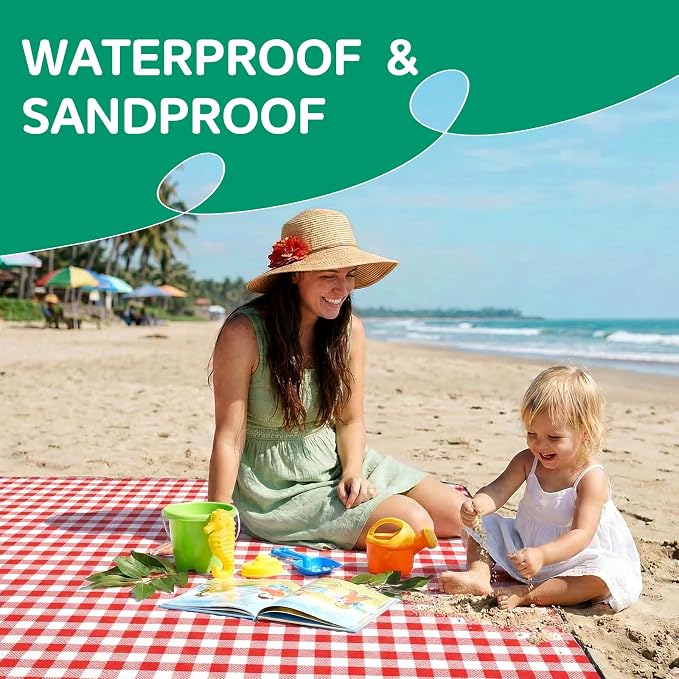 RYCHIC Waterproof Picnic Blanket Rug Outdoor Girlfriend Gf Gifts for Women Sweetest Day Boyfriend 1 One Year Anniversary Meaningful Cute Romantic Xmas First Valentines Men Him Bf