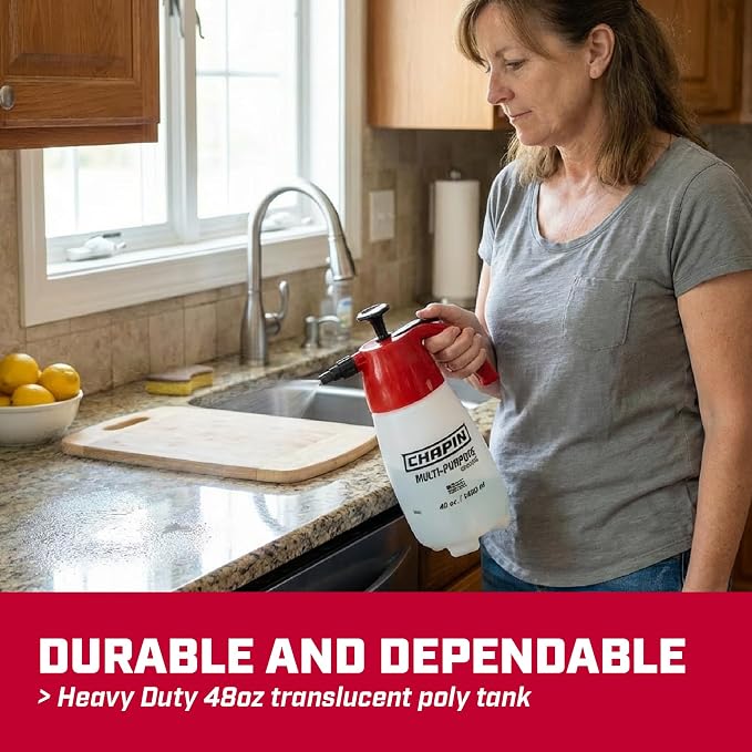 Chapin 10022 48-Ounce Handheld Multi-Purpose Value-Pack Pump Sprayer for Fertilizers, Herbicides and Pesticides, 2-Pack, Translucent White