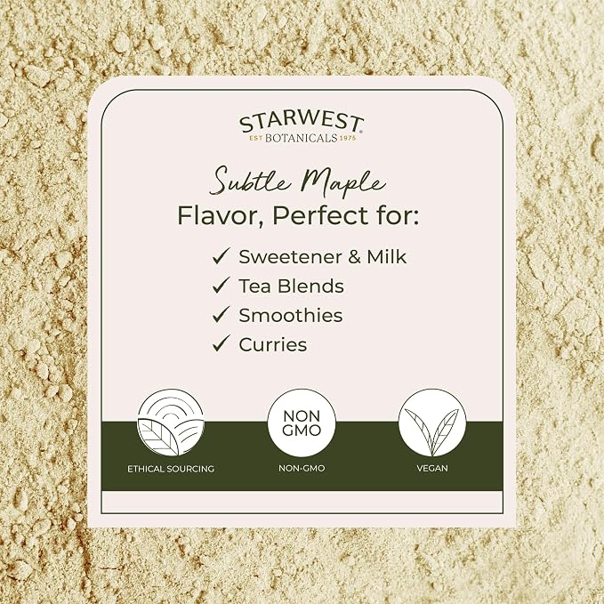 Starwest Botanicals Organic Fenugreek Seed Powder - Dried Spice for Seasoning & Cooking, Use for Curry, Tea, Stew, & Bread, Sweet & Nutty Flavor, Certified Kosher, Non-GMO - Bulk 1 lb Bag