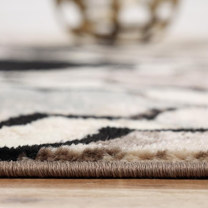 Superior Modern Indoor Area Rug, Non Slip Rug, 3'x5', Ivory | Geometric Design Floor Décor, Easy Care High Traffic Areas Living Dining Room, Bedroom, Office, Entryway, Viking Collection