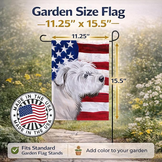 Caroline's Treasures CK6541GF Glen of Imaal Terrier American Flag Garden Flag Mailbox Flag Decorative Yard Flag Banner Outside Patio Artwork Yard Flower Beds, Garden Size, Multicolor