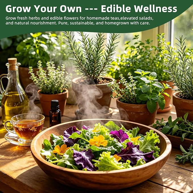 35 Medicinal & Tea Herb Seeds Variety Pack, 18,800+ Premium Garden Seed Vault Kit, Pollinator Friendly, Indoor & Outdoor Year-Round Planting, Lavender, Basil, Cilantro, Peppermint, Chamomile & More