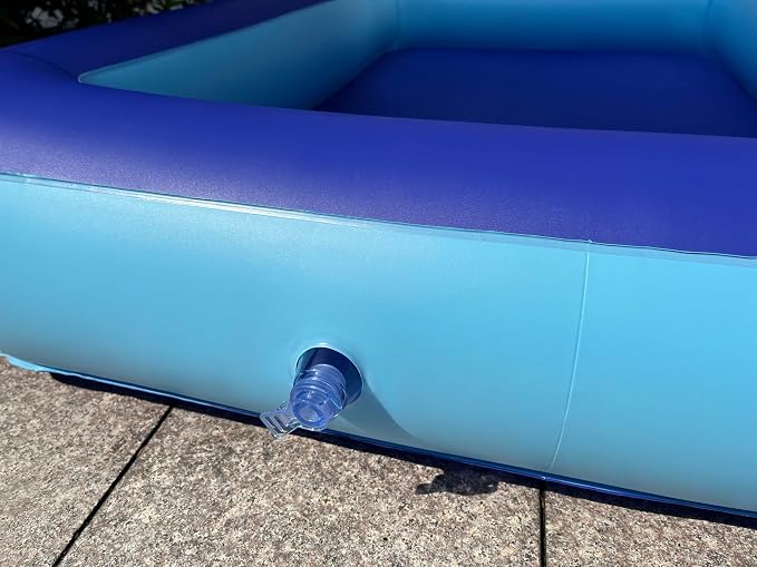 Inflatable Splash Pool for Kids, Plastic Wading Pools Outdoor, Large Sensory Sand & Water Play Pit for Toddlers, Kiddie Small Swimming Pool with Air Pump, Sand Box Backyard(77"*53"*9")