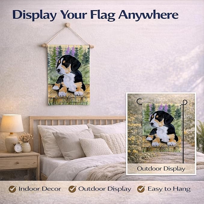Caroline's Treasures SS8132GF Entlebucher Mountain Dog Garden Flag Mailbox Flag Decorative Yard Flag Banner Outside Patio Artwork Yard Flower Beds, Garden Size, Multicolor