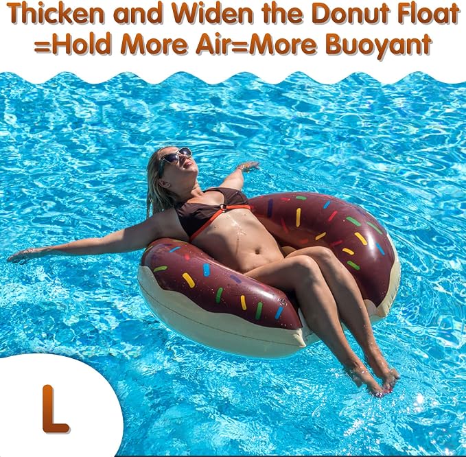 DMAR Donut Pool Float - Donut Tube & Ring for Beach & Pool