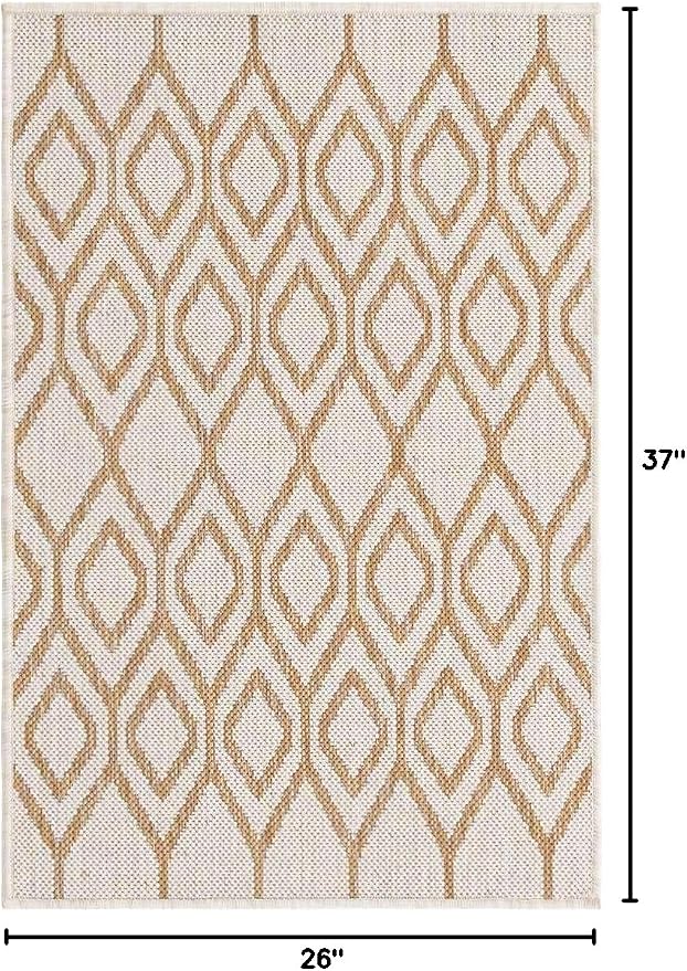Jill Zarin Outdoor Collection Area Rug - Turks and Caicos (2' 2" x 3' 1" Rectangle Beige/Brown)
