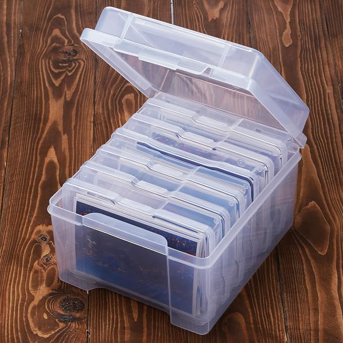 Yungyan 2 Count 4 x 6 Inch Photo Storage Boxes Craft Organizer Cases Picture 12 Inner Photo Cases Plastic Box Scrapbooking Clear Containers Storage Box for Photos Seeds Card Stamps Tasks Stickers