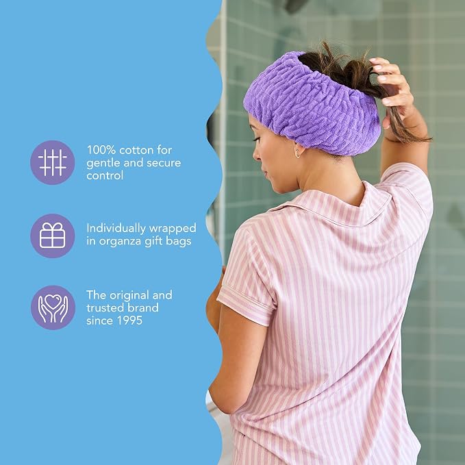 Turbie Twist 4-Pack Cotton Headbands – Extra-Wide, Comfy, All Hair Types, Classics