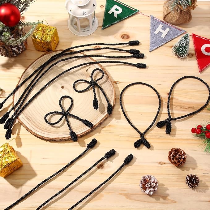Zhengmy 20 Pcs 25 Inch Extra Long Christmas Garland Ties Christmas Decorative Twist Ties for Banister Reusable Flexible Twist for Holiday Xmas Home Decorations Craft Wrapping (Black)