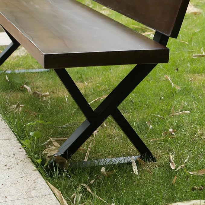 16 Inch Metal Bench Legs,Backrest Bracket Set of 2 | Ideal for DIY Projects with Butcher Block Countertops and Wood Slab Benches Indoor/Outdoor(W 17.8" x H16)