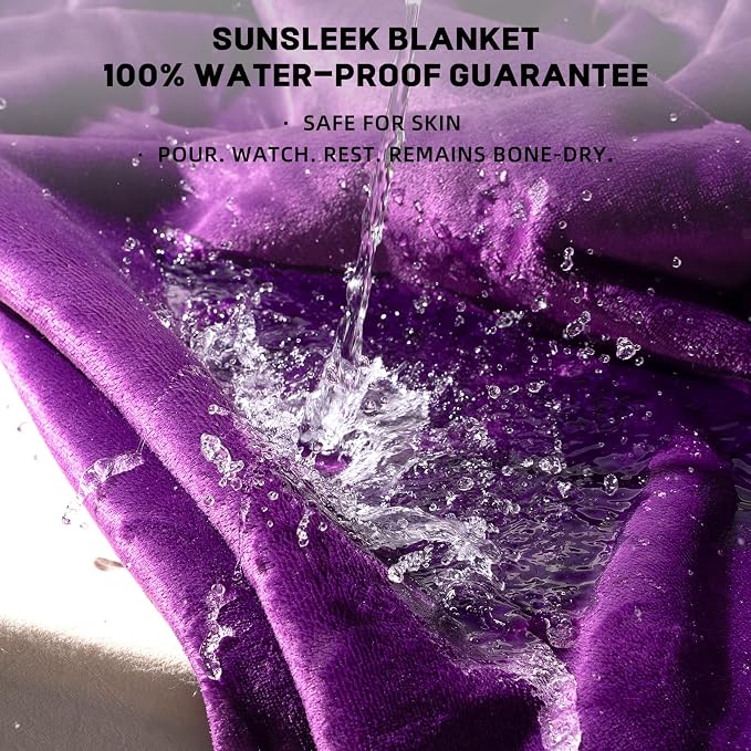 Sunsleek Waterproof Fleece Sherpa Blanket for Bed Sofa Couch Travel, Reversible Soft Throw Blanket for Dog Puppy Cat, Washable Pet Blanket (Purple,60x80 inches)