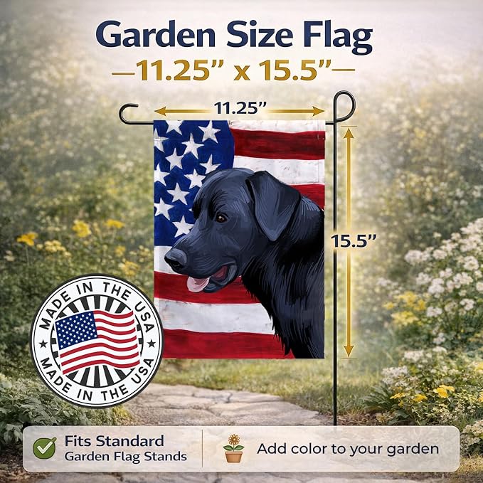 Caroline's Treasures CK6611GF Majorca Shepherd Dog American Flag Garden Flag Mailbox Flag Decorative Yard Flag Banner Outside Patio Artwork Yard Flower Beds, Garden Size, Multicolor