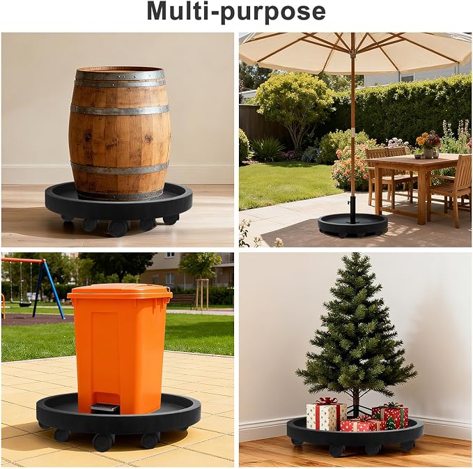 1Pack 20''Extra Large Plant Stand with Wheels, Plant Stand Dolly for Heavy Planter,Wheeled Planter Saucer Tray,Rolling plant stand,Heavy-Duty Plant Caddy with Casters for Indoor and Outdoor(Black)