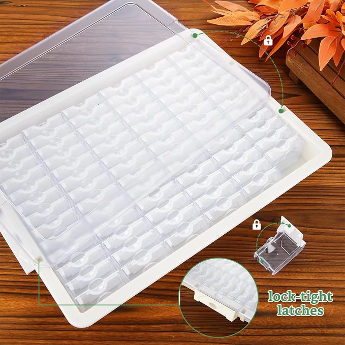 Modern Clear Plastic Bead Storage Box with 78 Compartments, Portable Jewelry Organizer for DIY Crafts, Bracelets, Nails