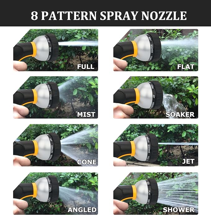 TheFitLife Flexible Metal Garden Hose - 50 FT Lightweight Stainless Steel Water Hose with Solid Fittings and Sprayer Nozzle - Leak Proof, Kink Free, Anti-rust, Large Diameter, Durable and Easy Storage