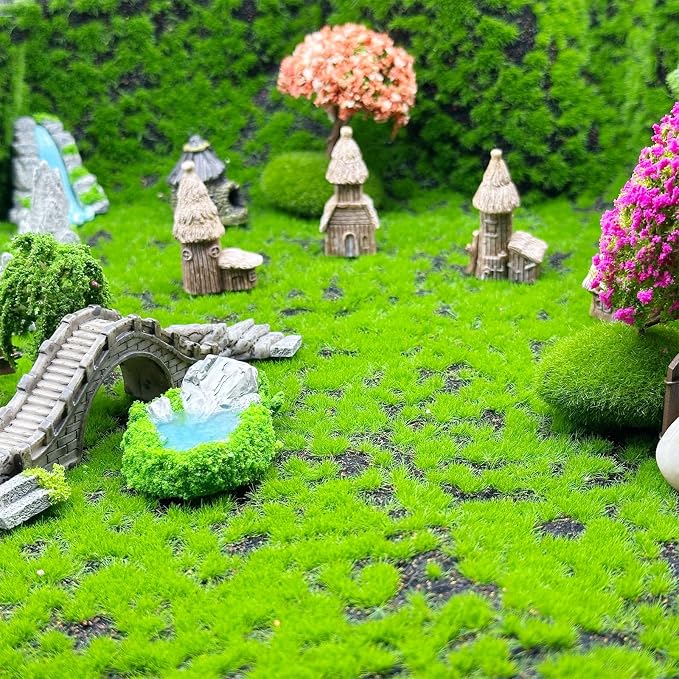 Woohome 121 PCS Mini Garden Accessories, Mini Zen Garden Accessories, Fairy Garden Kit Miniature Figurines for Diorama Project DIY, Mini House Decor