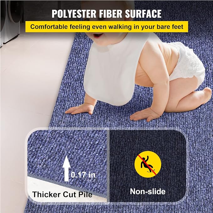 Happybuy 6 ft x 29.5 ft Deep Blue Marine Carpet for Boats Waterproof - 0.18" Thick Indoor Outdoor Rug Carpet Roll for Home Patio Porch Deck