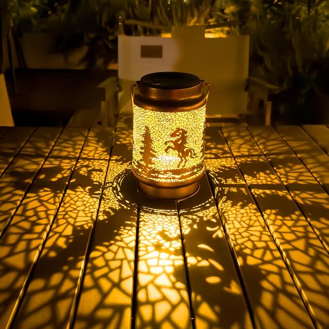 Horse Solar Lanterns Outdoor Waterproof, Horse Gifts for Women Men, Hanging Solar Lights for Yard, Patio, Lawn, Pathway, Tabletop, Porch, Garden Decor