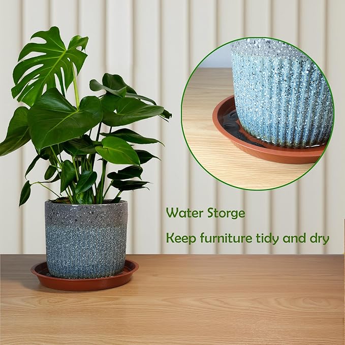 8 Pack 18 Inch Round Plant Saucers for Less 16 Inch Pot Indoors Outdoors Plant Trays for Pots Planter Saucer Plastic Drip Tray Planter Water Tray(Clear, 18"(8pcs))