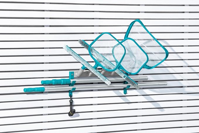 Bestway Storage for pool accessories: landing nets, brushes, vacuum cleaners, etc. Attachment hooks or screws
