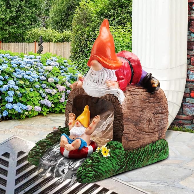 Garden Statue for Gutter/Downspout Extension Decoration, 4 * 3" Outdoor Extender Statues, Gnome Outdoor Decor