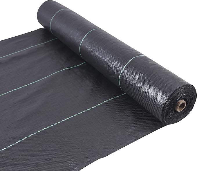 EXTRAEASY Garden Weed Barrier Landscape Fabric,Weed Block Fabric Heavy Duty 3.2OZ,Woven Mulch for Landscaping Ground Cover Weed Control Fabric, Black Garden Bed Liner (4ft x 250ft)