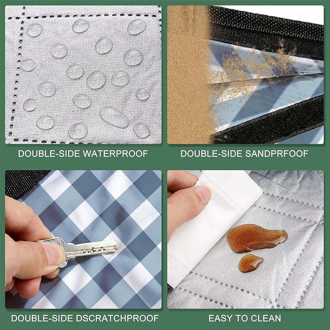 ZUBOND Extra Large Picnic Blanket Outdoor Picnic Mat Waterproof Foldable 80''x100'', Beach Blanket Sandproof for LawnPark, Grass, Travel, Hiking, Camping Essentials, Vintage Gingham Picnic Blanket