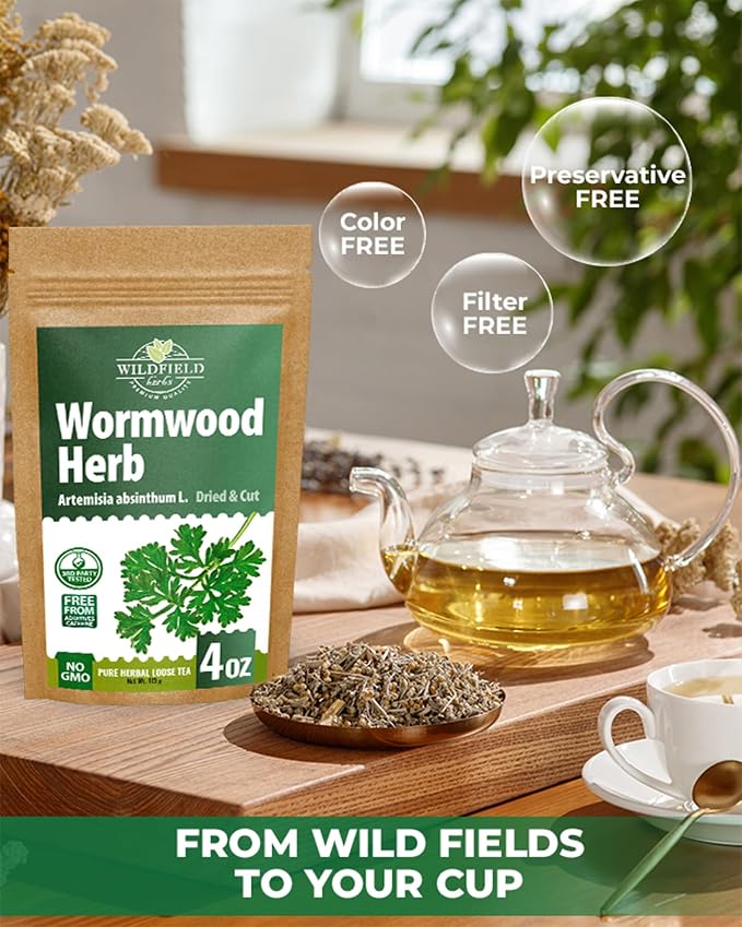 4 oz. Wormwood Tea Wormwood Herb Dried Herb Tea (Artemisia Absinthium) - 113g Dry Wood Worm Artemisiae Absinthii Herba Artemisa Ajenjo Hierba