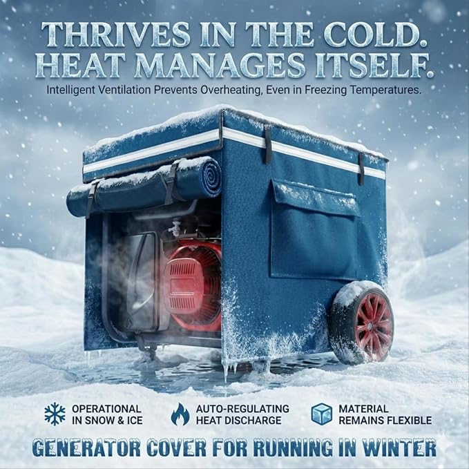 Generator Cover, Portable Outdoor Generator Cover While Running, Made of Double-Layer Material, Waterproof Heavy Duty Universal Fit for Most 3000W-5000W Frame Type Generators
