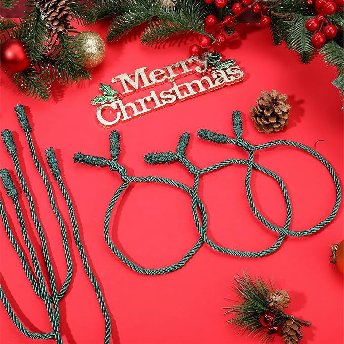 Zhengmy 40 Pcs 25 Inch Extra Long Christmas Garland Ties Christmas Decorative Twist Ties for Banister Reusable Flexible Twist for Holiday Xmas Home Decorations Craft Wrapping (Green)