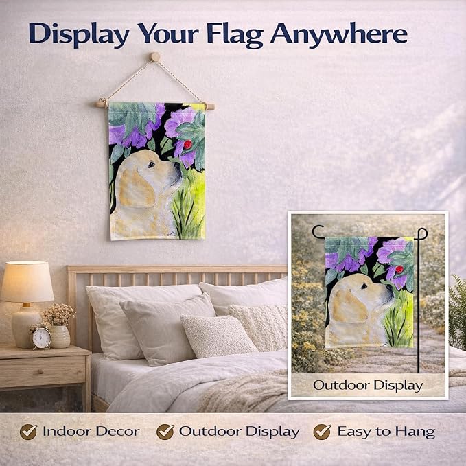Caroline's Treasures SS8245GF Golden Retriever Garden Flag Mailbox Flag Decorative Yard Flag Banner Outside Patio Artwork Yard Flower Beds, Garden Size, Multicolor