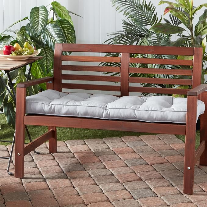 Outdoor 51 x 18-inch Sunbrella Bench Cushion, Canvas Granite