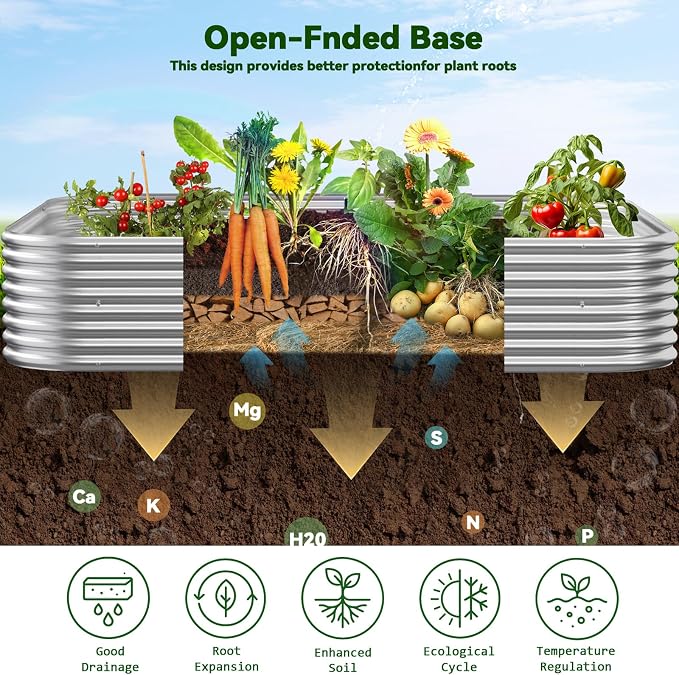 3 Pack 6x3FT Raised Beds for Gardening, Corrugated Galvanized Steel Raised Garden Bed, Outdoor Metal Above Ground Garden Bed for Vegetables and Flowers