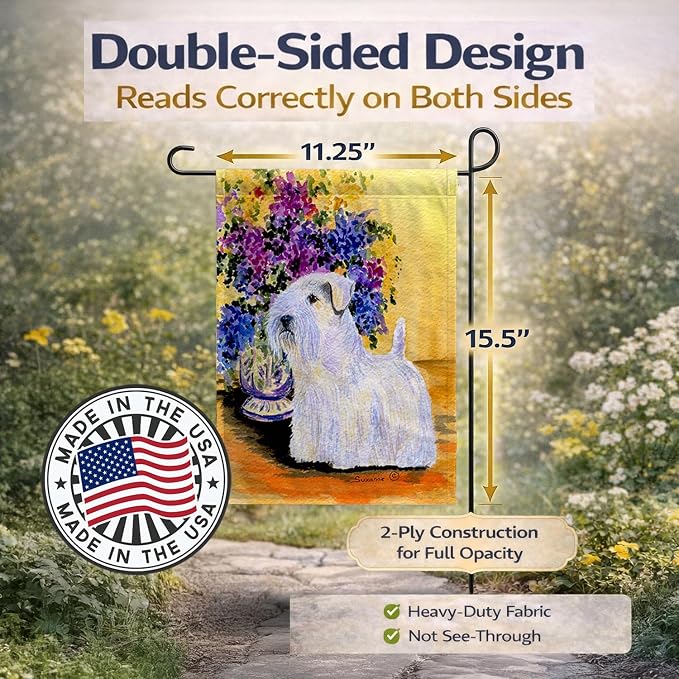 Caroline's Treasures SS8307GF Sealyham Terrier Garden Flag Mailbox Flag Decorative Yard Flag Banner Outside Patio Artwork Yard Flower Beds, Garden Size, Multicolor