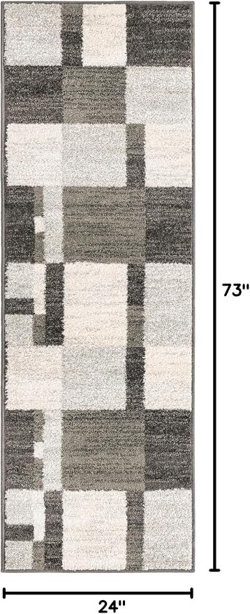 Unique Loom Autumn Collection Area Rug - Providence (2' x 6' 1" Runner, Gray/ Ivory)