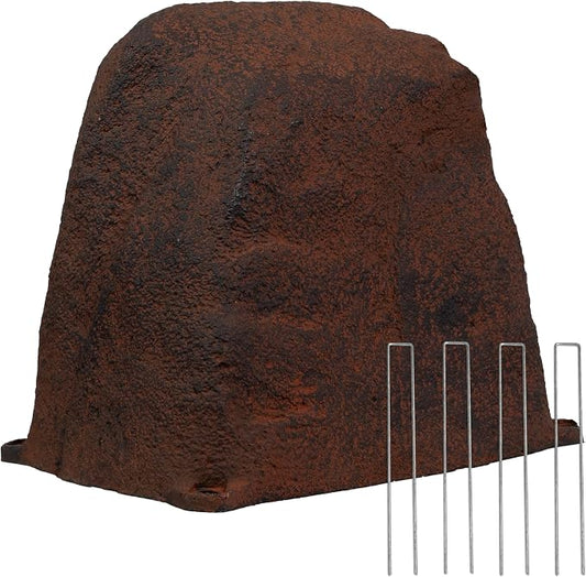 Sunnydaze 11” H Small Faux Landscape Rock Cover - Lightweight Polyresin Fake Rock Well Pump Cover for Outside – Realistic Natural Texture – Brown
