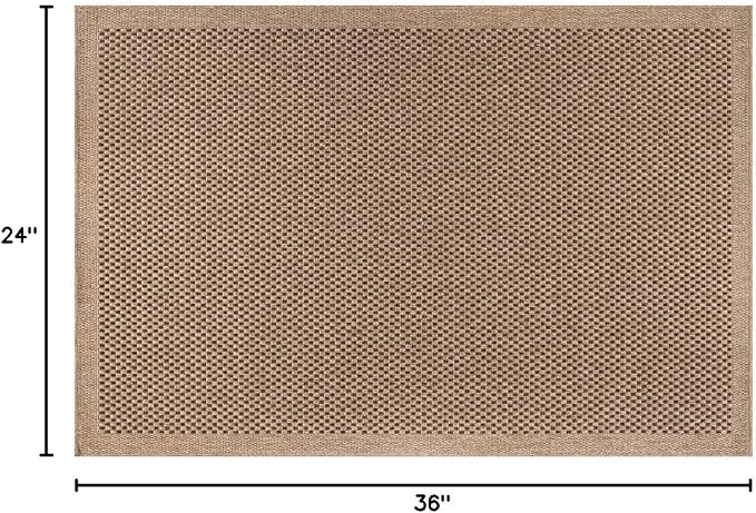 CAMILSON Easy Jute Rug 2x3, Indoor Outdoor Natural Color Fiber Area Rugs for Living Room and Kitchen Rug, Sisal Boho Woven Design, Easy-Cleaning, Washable Outside Carpet Alfombras (2 x 3)