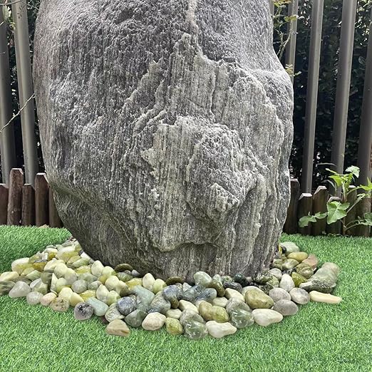 YISZM 40lbs Jade River Rocks for Landscaping, 2-3 Inch Natural Pebbles for Indoor Plants, High Polished Decorative Stones Garden Outdoor and Indoor DIY Vase Filler Fish Tank Aquariums