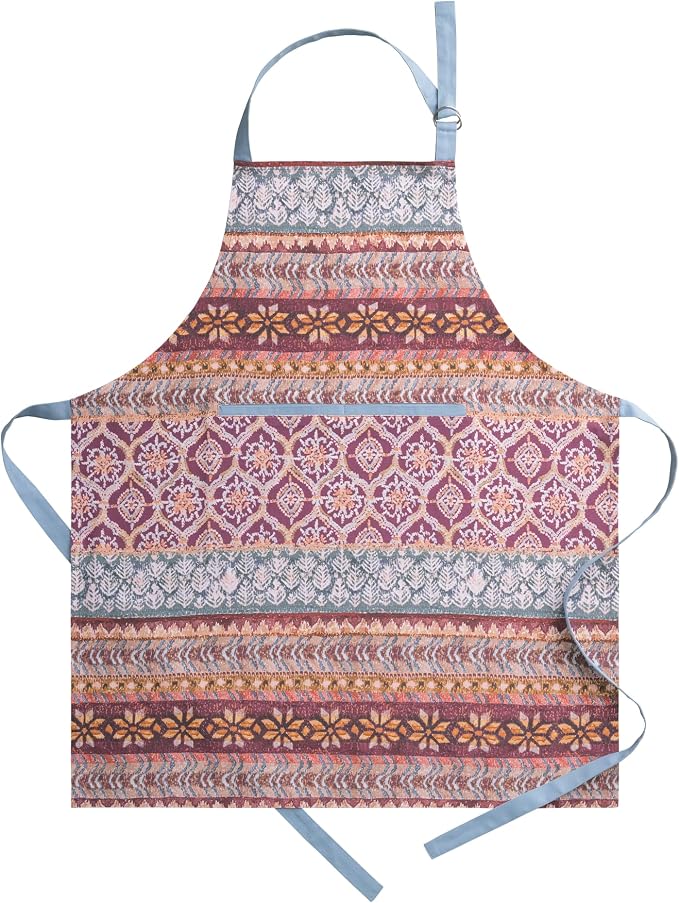 Maison d' Hermine Aprons for women with Pocket 100% Cotton (27.50"x31.50") | Adjustable Neck Strap & long ties Apron Men Chef Wedding Cooking Gardening Server Maid