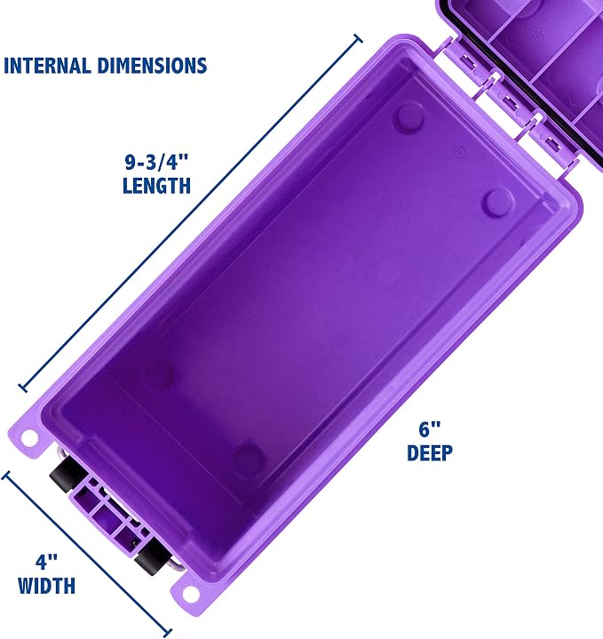 Sheffield 12632 Ammo Storage Box, Stackable .30 Cal Field Boxes, Water and Dust Resistant, Lockable Storage Box with Handle, Secures Hunting Gear, Supplies, & Bullets, Made in USA, Purple(Pack of 6)