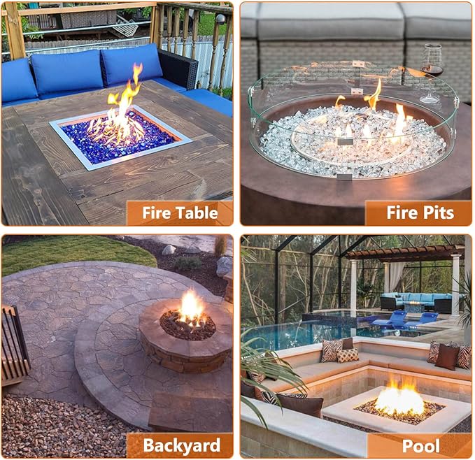 GRISUN Fire Pit Burner Ring Kit 12 Inch, Propane Fire Pit Kits, Come with Propane Fire Pit Hose Kit and Upgraded Gas Control Spark Ignition Kit, DIY Round Gas Fire Pit Kit, Stainless Steel