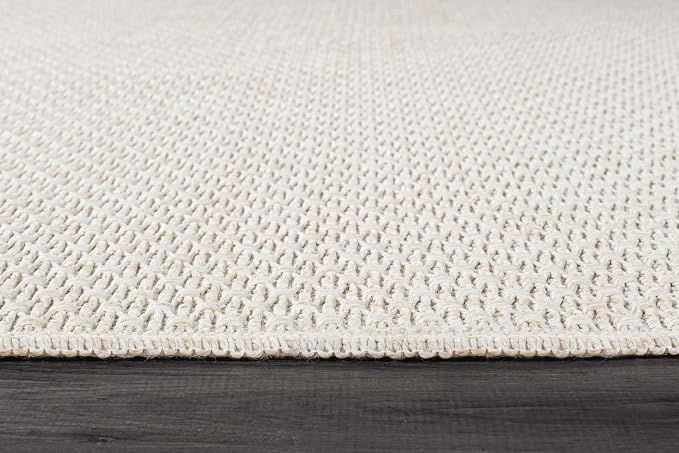 Luul Home Easy Jute Rugs 6x9 White Color Living Room Indoor Outdoor Area Rug for Farmhouse Patio and Kitchen Rug High Traffic Washable Easy to Clean Solid Boho Woven Design Outside Carpet (6 x 9)