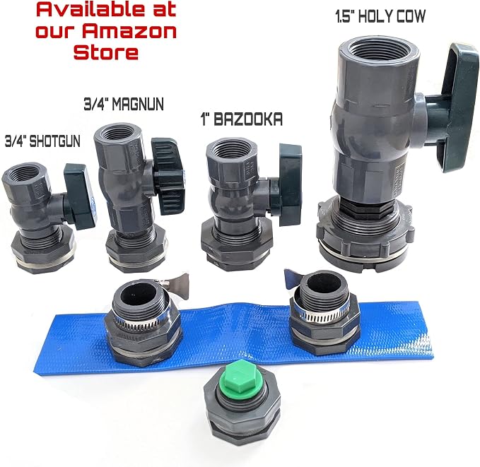 1.5" PRO SERIES PVC Ball Valve Spigot Kit with Bulkhead Fitting Adapter for Rain Barrels, IBC, and Behrens Steel Water Tanks
