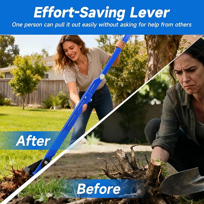 Sapling Puller Tool - Heavy Duty Tree Root Puller for ¼ to 2" Woody Stems | Fully Uproots Trees & Shrubs | Ergonomic Garden Tool for Landscaping, Farming, Forestry