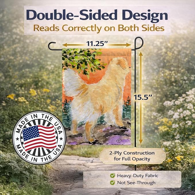 Caroline's Treasures SS8851GF Golden Retriever Garden Flag Mailbox Flag Decorative Yard Flag Banner Outside Patio Artwork Yard Flower Beds, Garden Size, Multicolor
