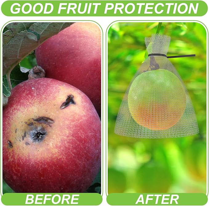 25 Pcs Fruit Protection Wire Mesh Bags 6 x 8 Inch Fruit Bags with Clips and Ties for Fruit Trees Netting Cover Bags Mesh Fruit Protectors for Vegetables Tomato Apple Mango Berry Roots Pl