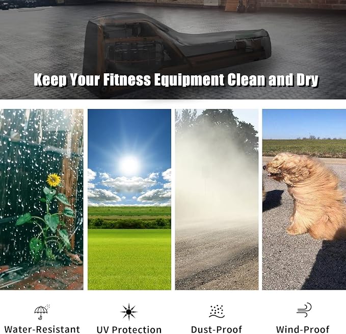 Rowing Machine Cover, Rower Outdoor Cover for Concept 2 Rowing Machine Waterproof Row Machine Cover for Hydrow Rowing Machine, Dustproof Fitness Equipment Protective Cover