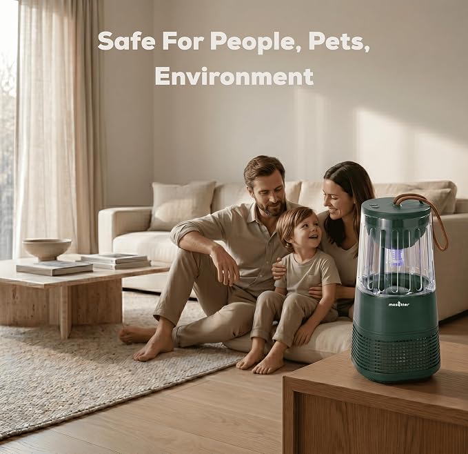 Mosquito Killer Outdoor, Indoor Flying Mosquito Trap, 1 Acre Coverage, Flying Insect Trap, Indoor Bug Catcher Plug in, Compact Mini Size