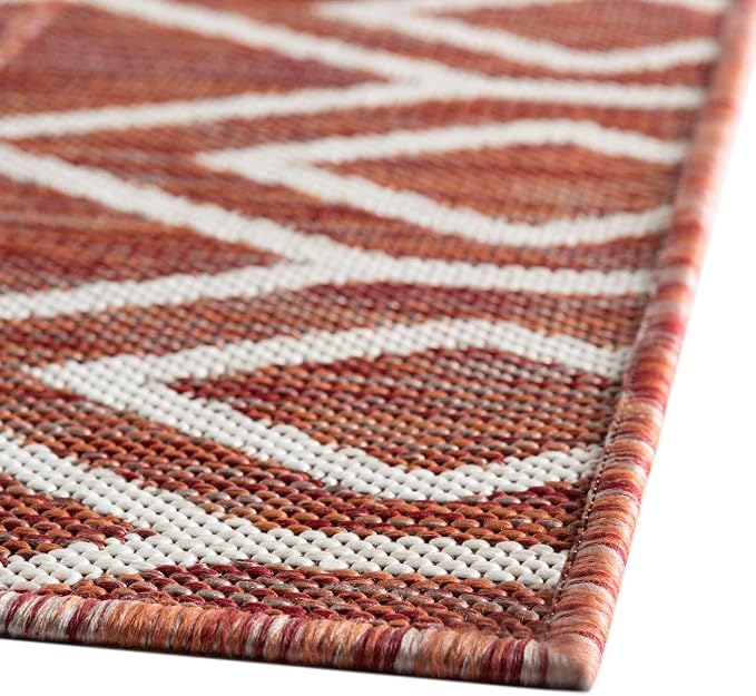 Jill Zarin Outdoor Collection Area Rug - Turks and Caicos (7' x 10' Rectangle Rust Red/Ivory)