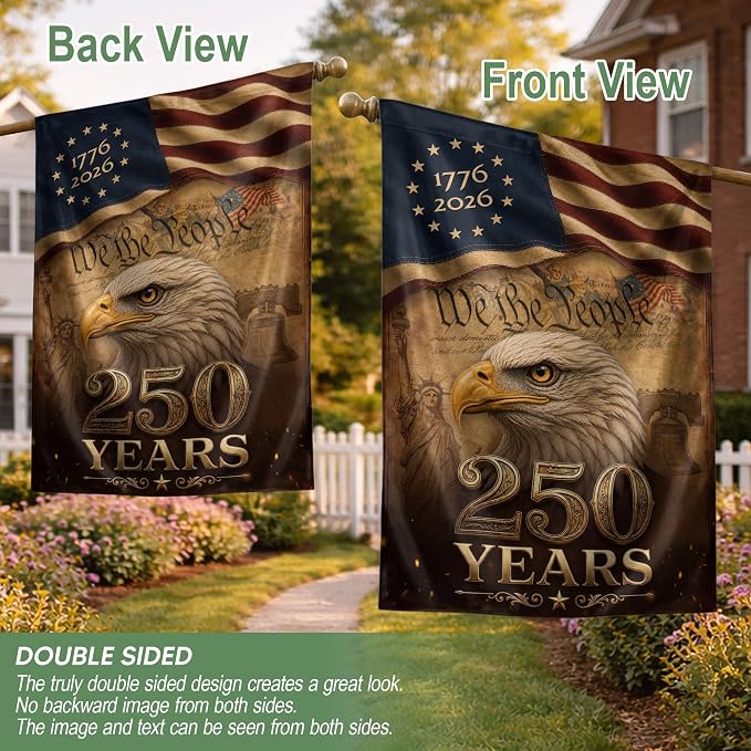 250 Years Of Freedom Flag, American Flag With Eagle, We The People Banner, 1776-2026 Commemorative, Garden Flags For Outside, Double-sided Printing, 250th Anniversary Patriotic Design 2 (30x40 Inch)